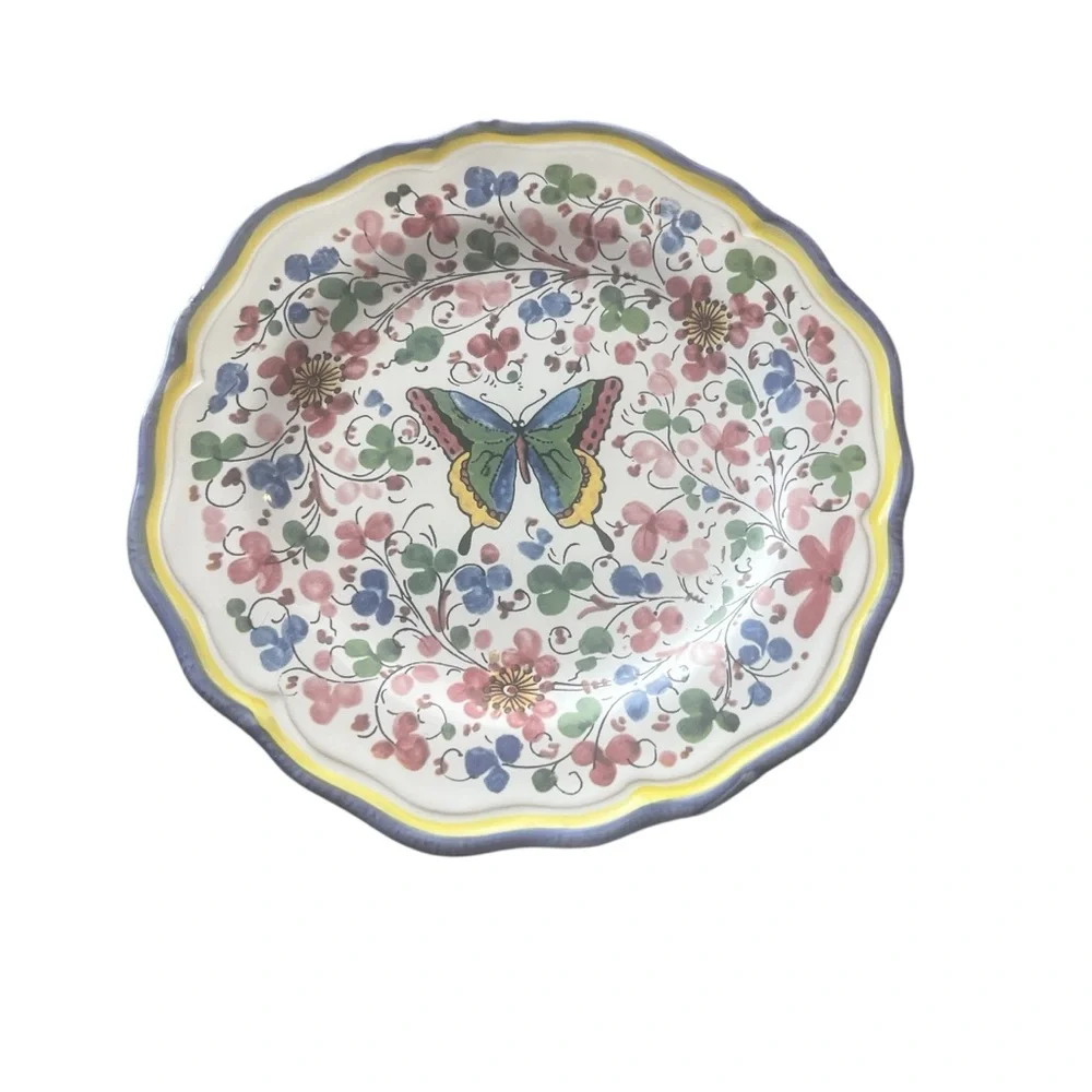 Sur La Table Butterfly Salad Plates Four Hand Painted
